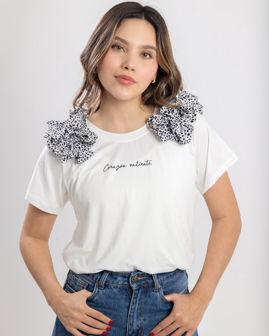 Camiseta Corazón valiente - Print  blanco y negro